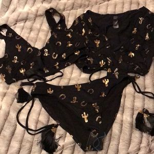 Western Wrap Tassel Bikini 3 pieces